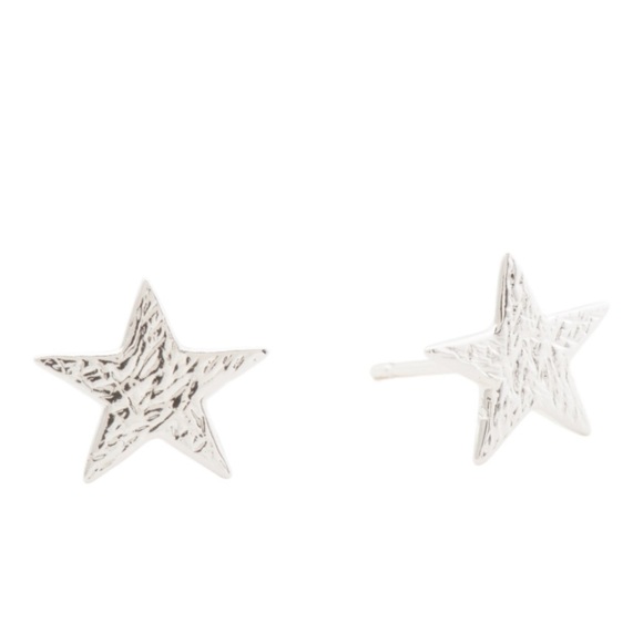 Gorjana Jewelry - Gorjana 18k Silver Plated Textured Star Studs